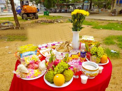 Mâm cúng động thổ Đường Đặng Thị Nhu Quận 1